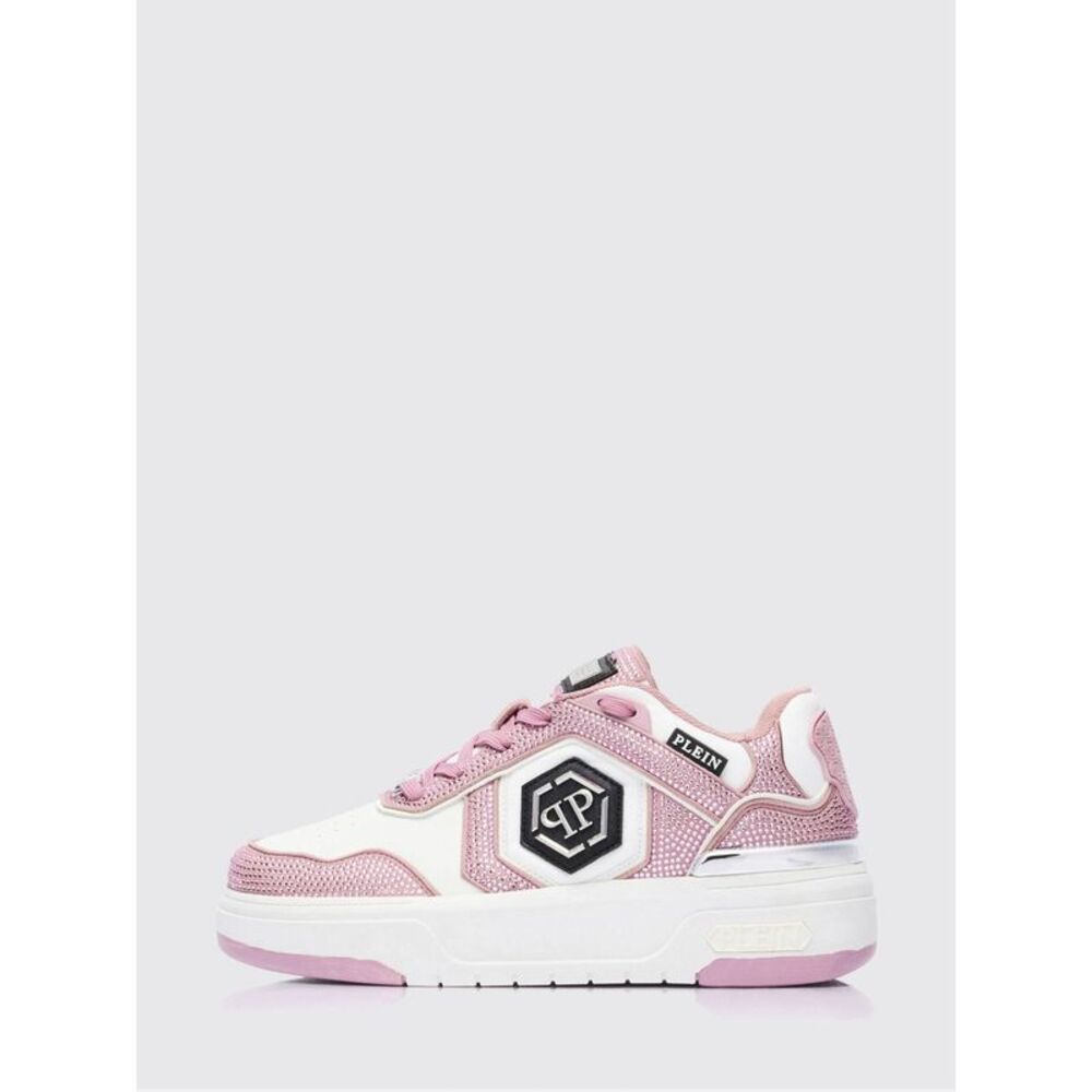 Philipp Plein Men Sk8r Leather Sneakers With Applied Rhinestones Philipp Plein